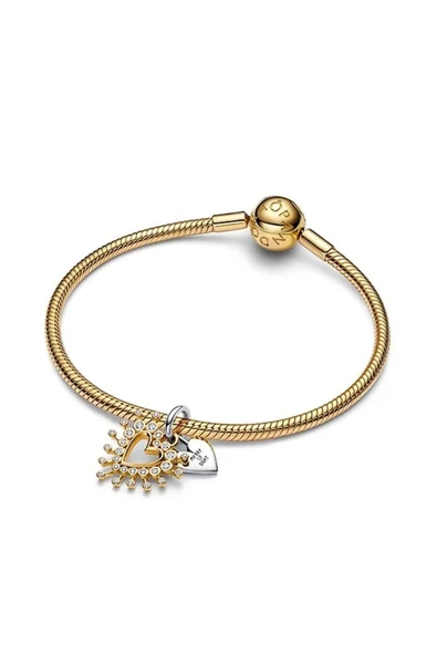 Parlak Kalp Çift Sallantılı Charm - Resim 3