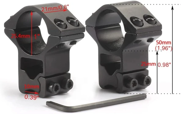 25.4mm dürbün için 11mm YÜKSEK Halı Ayağı ürün görseli 1