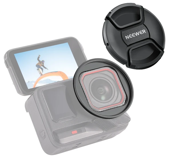 Neewer Insta360 Ace pro 1/2 Uyumlu 49mm Filtre Adaptör ve Lens Kapağı ürün görseli 1