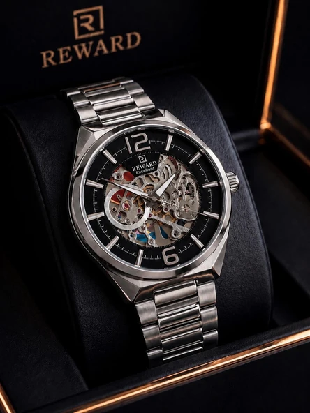 Reward Otomatik Luxury Seri Erkek Saati Çelik Kordon 5 ATM Su Geçirmez 2 Yıl Garanti RW.RQ.003 ürün görseli 1