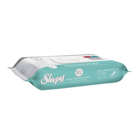 Sleepy Vücut Temizleme Mendili Hassas Ciltlere Özel XL 50 PCS/ADET ürün görseli 1