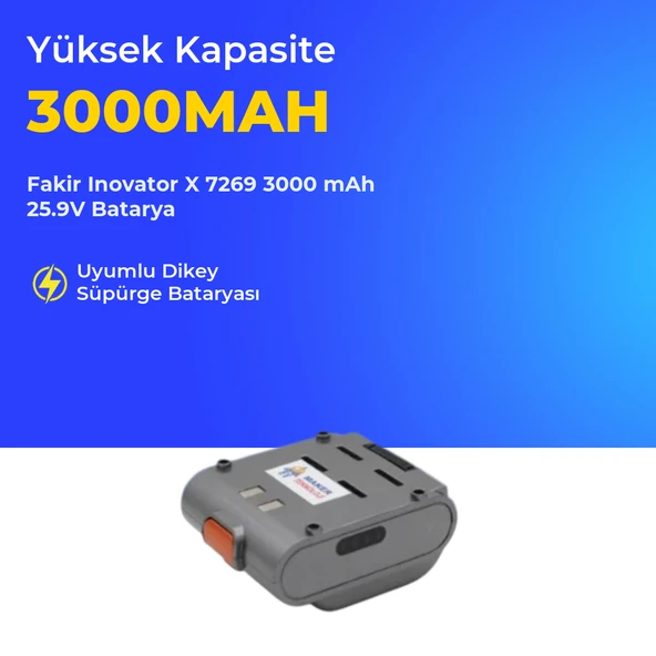 Fakir Inovator X 7269 Dikey Süpürge 3500 mAh 30.0V Batarya ürün görseli 1