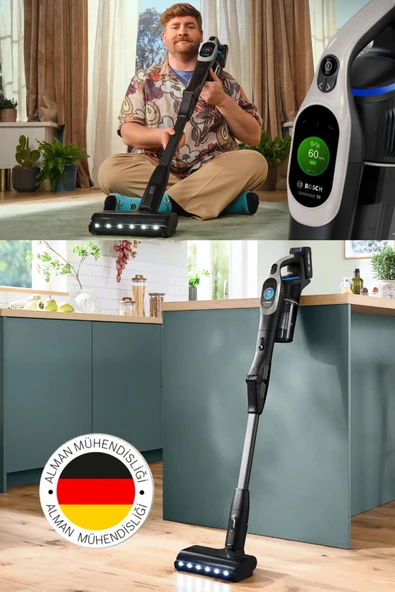 Bosch Premium BCS104 Şarjlı Dikey Süpürge Unlimited 10 Dijital TurboSpinMotor ÇİFTbataryalı 160dk Temizlik ürün görseli 1