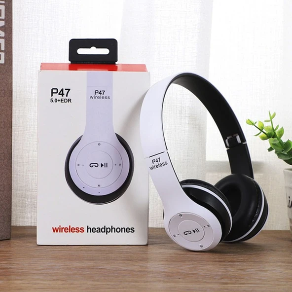 Tigvora Wireless P47 Katlanabilir Bluetooth Kablosuz Kulaklık / Beyaz ürün görseli 1