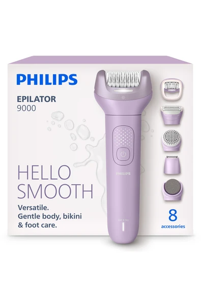 Philips 9000 Serisi BRE728/05 Tüm Vücut Epilatör Seti, Islak&Kuru, Kablosuz, Peeling Fırçası,Pedikür Başlığı ürün görseli 1