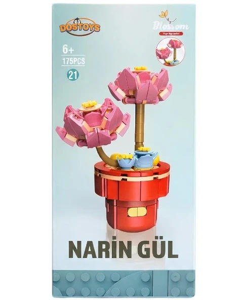 Dostoys Yapı Taşı Serisi Çiçek Yapım Seti Narin Gül 175 Parça ürün görseli 1