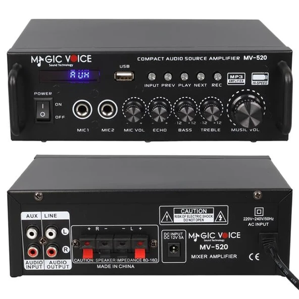 MagicVoice MV-520 Dijital Karaoke Mikser Amfi ürün görseli 1