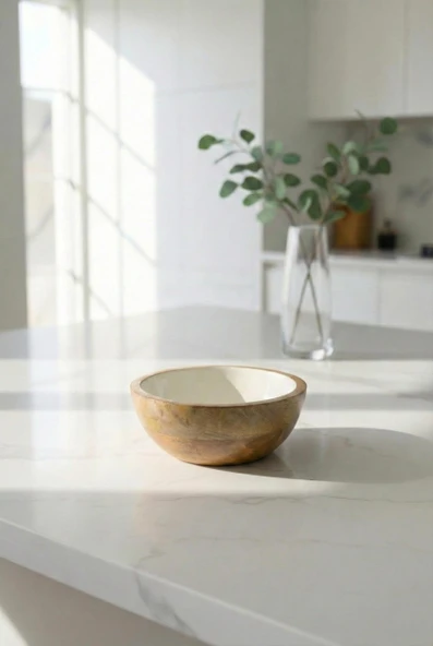 Mango Agacı Sunum Servis Kasesi & Dekoratif Kase 20 Cm Krem ürün görseli 1