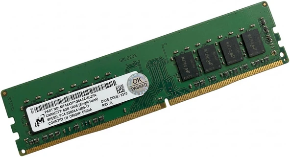 MİCRON 8GB DDR4 3200MHz PC4-3200AA 1Rx16 UDIMM Desktop Ram MTA4ATF1G64AZ-3G2FA ürün görseli 1