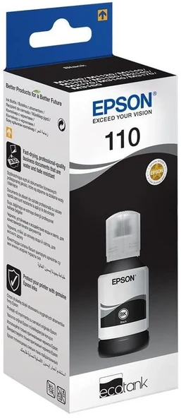 Epson EcoTank 110 120ml Orijinal Black (Siyah) Mürekkep Kartuş C13T03P14A ürün görseli 1