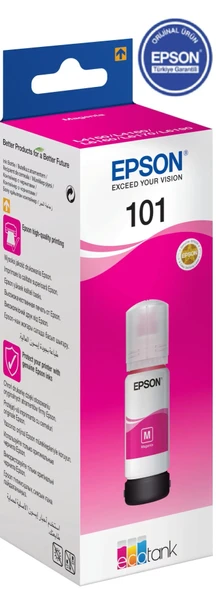Epson EcoTank 101 70ml Orijinal Magenta (Kırmızı) Mürekkep Kartuş C13T03V34A ürün görseli 1