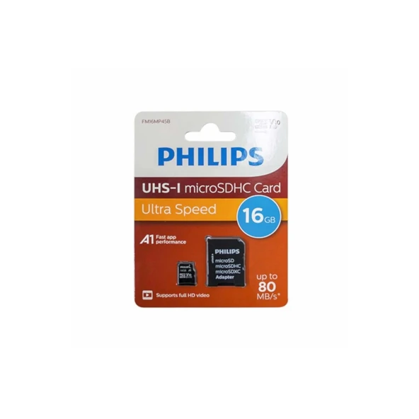 PHILIPS MicroSD 16GB FM16MP45B/00 Class10 Hafıza Kartı ürün görseli 1