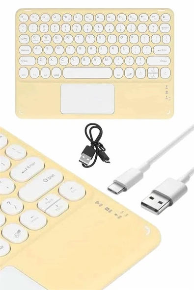 Android Ve İos Uyumlu Bluetooth Klavye Touchpad Slim Kablosuz Wifi Q Klavye - Resim 3
