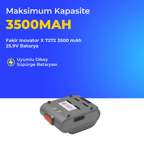 Fakir Inovator X 7272 Dikey Süpürge 3500 mAh 25.9V Batarya ürün görseli 1