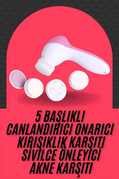Cilt Temizleme Ve Masaj Aleti 5 Başlıklı Akne Ve Sivilce Önleyici ürün görseli 1