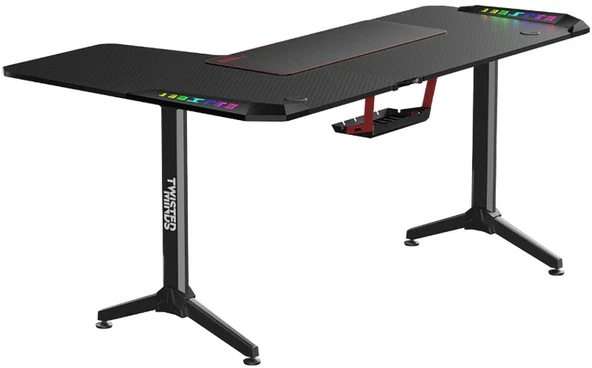 TWISTED Minds L Şekilli RGB Sol Oyuncu Masası Siyah TM-Y-RB-RGB ürün görseli 1