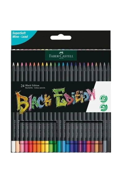 Faber Castell Black Edition Kuru Boya Kalem Seti 24'lü Karton Kutu - 5171116424 ürün görseli 1
