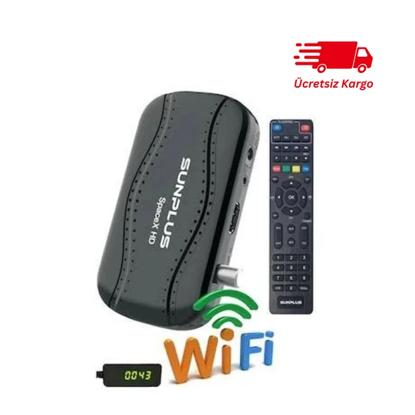 Sunplus Spacex HD Kablosuz Wifi Mini Uydu Alıcısı Süresiz Ulusal Kanallar ürün görseli 1