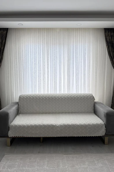 Panayır 170x210 cm Kaymaz Taban Koltuk Örtüsü Krem ürün görseli 1