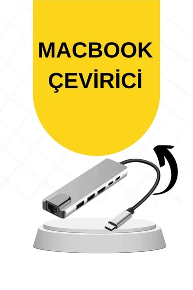 Macbook Pro/air Uyumlu Usb Type-c 8 In 1 Hub Dönüştürücü Çevirici Çoklayıcı Usb Hdmı Micro Sd 8 Girişli ürün görseli 1