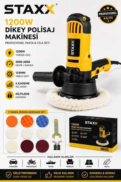 Devir Ayarlı Araç Koltuk Yıkama  Zımpara Parlatma Pasta Cila Polisaj Makinası Full Set Takım ürün görseli 1