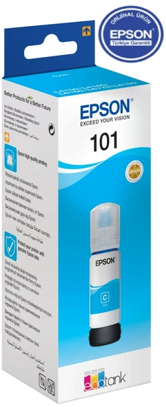 Epson EcoTank 101 70ml Orijinal Cyan (Mavi) Mürekkep Kartuş C13T03V24A ürün görseli 1