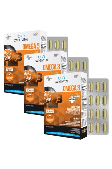 Zade Vital Omega 3 Forte 40 Yumuşak Kapsül 3 Adet ürün görseli 1
