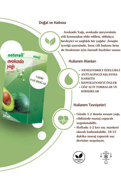 Avokado Yağı - 20 ml - Resim 2