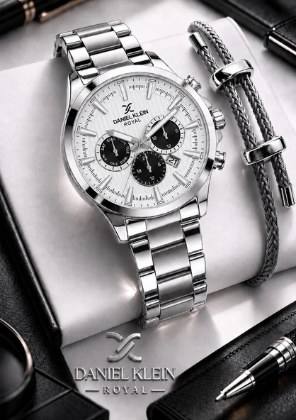 Daniel Klein Premium Çelik Kordon 2 Yıl Garantili 3 Atm Suya Dayanıklı Erkek Kol Saati EDK.R11095.1 ürün görseli 1