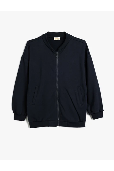Koton  Çocuk Okul Sweatshirt Uzun Kollu Cep Detaylı Fermuar Kapamalı ürün görseli 1