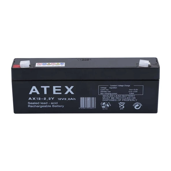 Atex Ax12-2.2 12V 2.2Ah Yatay Akü ürün görseli 1