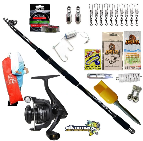 Okuma Revenger Rv-8000A 360cm 100-200gr Black Fight Profesyonel Kıyı Olta Takımı Seti ürün görseli 1