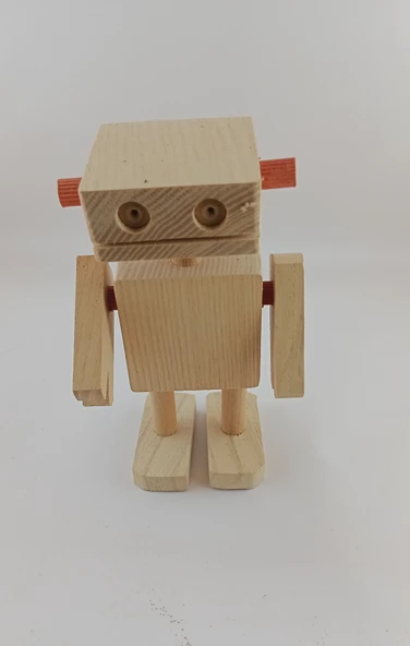 Woodile Doğal Dişbudak Ağacı Eğitici Ahşap Robot Oyuncak Demonte Montessori ürün görseli 1