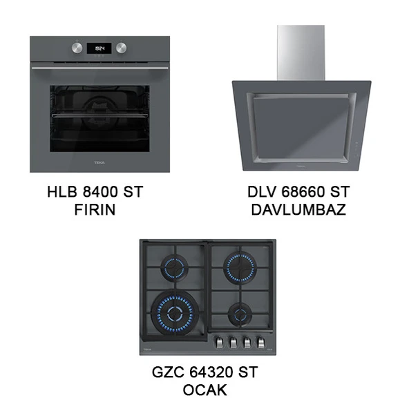 Teka Gri Urban Set (HLB 8400 ST GZC 64320 XB ST DLV 68660 BK) ürün görseli 1