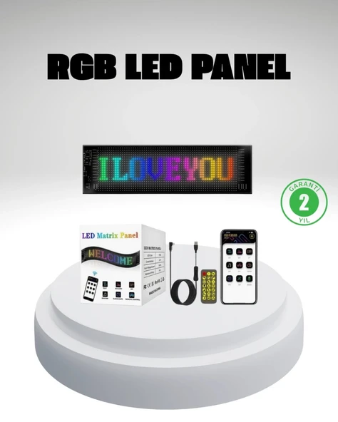 Rgb Led Panel – Mobil Uyumlu, Yazı Ve Gıf Destekli, Usb Bağlantılı Dekoratif Ekran ürün görseli 1