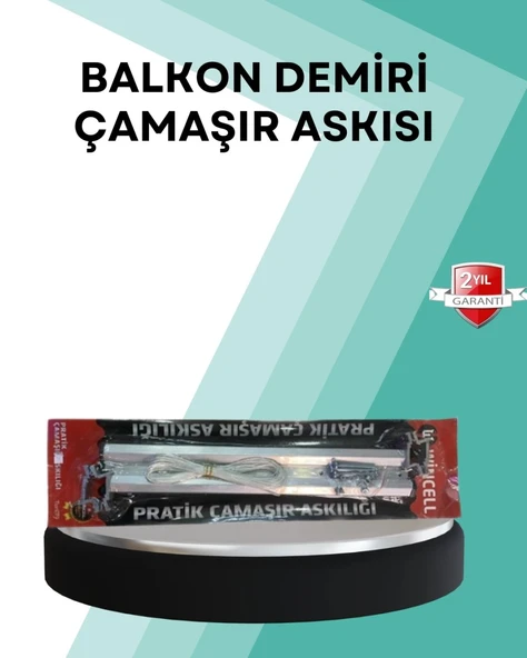 Kare Küpeşte Uyumlu Balkon Çamaşır Askısı 25x60 Cm Beyaz Pratik ürün görseli 1