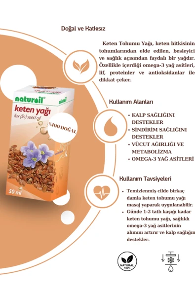 Keten Yağı 50 ml - Resim 2