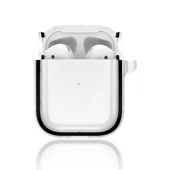 Airpods 4 (4.Nesil) Shiny Şeffaf Kılıf - Siyah - Resim 2