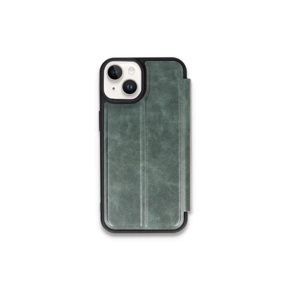 İphone 15 Kılıf Flip Cover - Koyu Yeşil ürün görseli 1