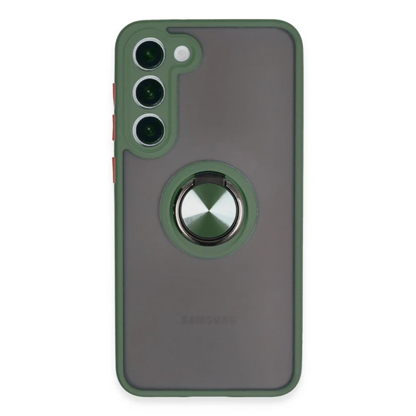 Galaxy S23 Kılıf Montreal Yüzüklü Silikon Kapak - Yeşil ürün görseli 1