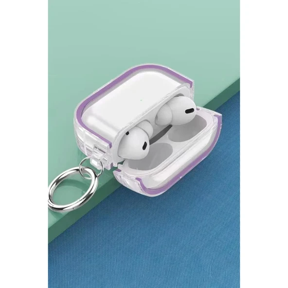 Airpods Pro 2 (2.Nesil) Shiny Şeffaf Kılıf - Beyaz - Resim 2