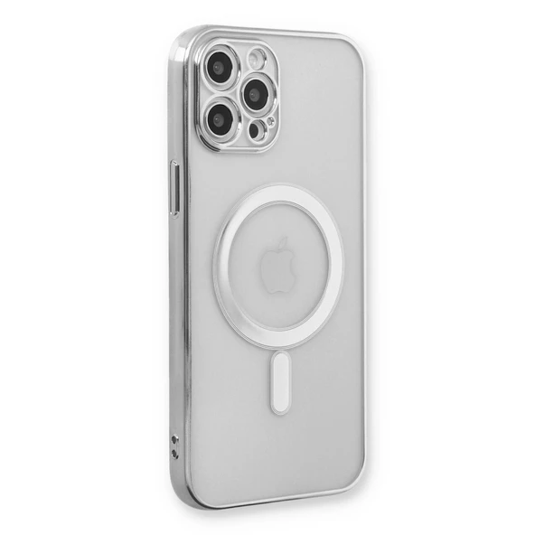 İphone 12 Kılıf Magneticsafe Silikon - Gümüş ürün görseli 1