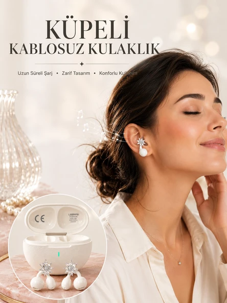 Küpeli Kablosuz Kulaklık Yeni Nesil Bluetooth Teknolojisi ürün görseli 1