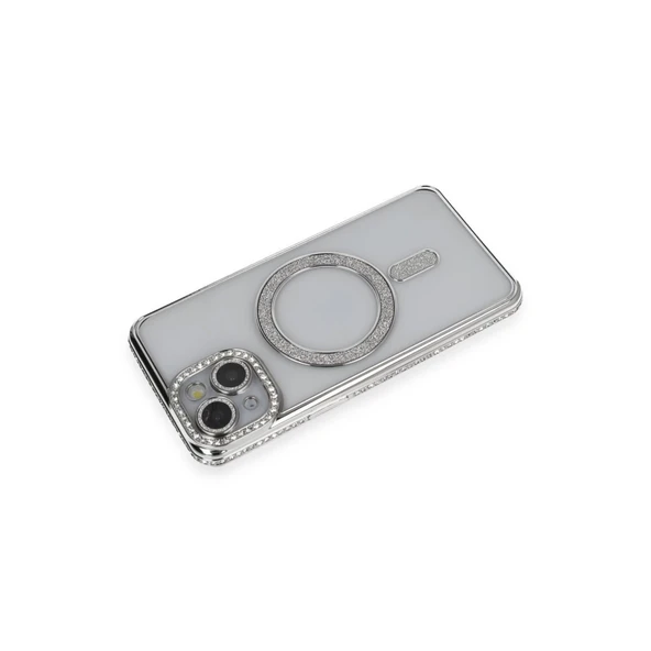 İphone 13 Joke Simli Magneticsafe - Gümüş - Resim 2