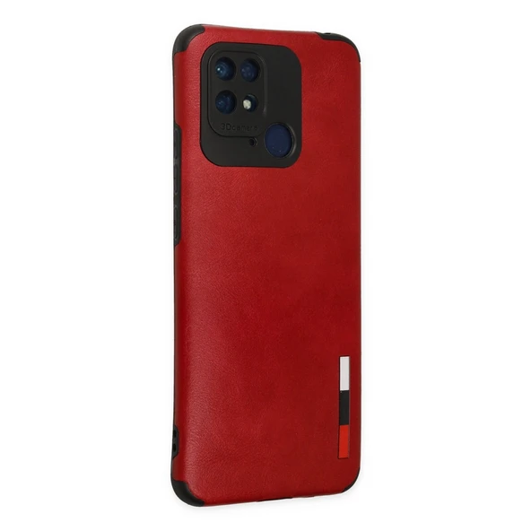 Redmi 10C Kılıf Loop Deri Silikon - Kırmızı - Resim 3