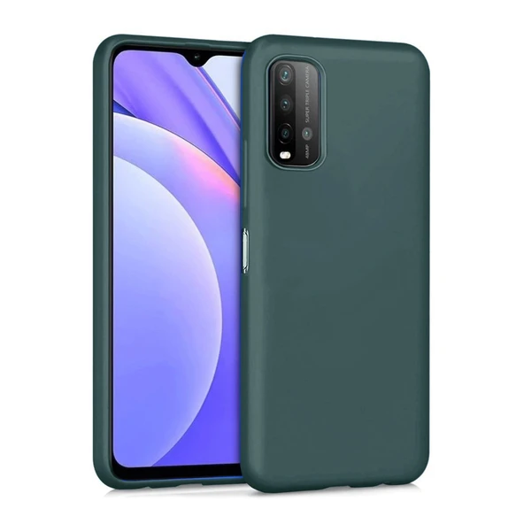 Redmi 9T Kılıf Nano İçi Kadife Silikon - Koyu Yeşil ürün görseli 1