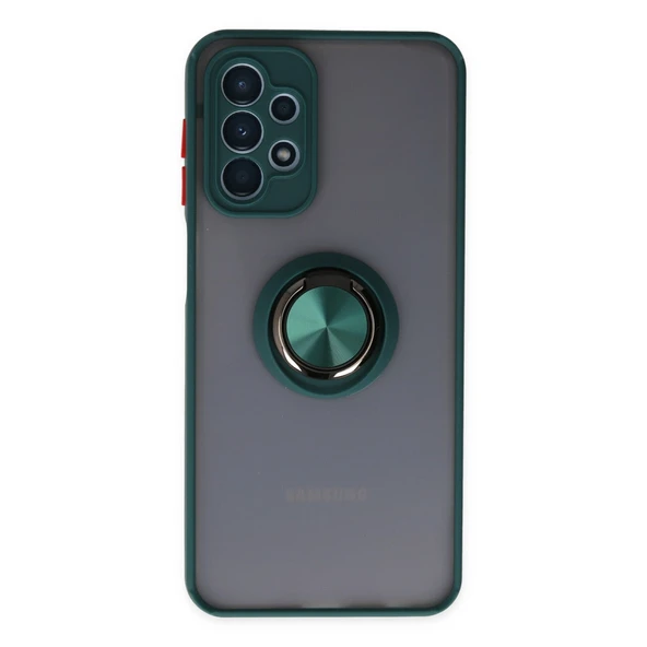 Galaxy A23 4G Kılıf Montreal Yüzüklü Silikon Kapak - Yeşil ürün görseli 1