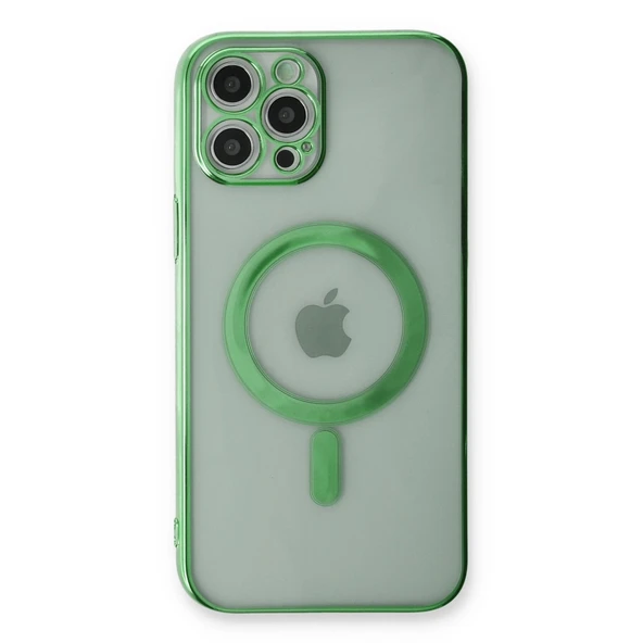 İphone 12 Magneticsafe Silikon - Haki Yeşil - Resim 3