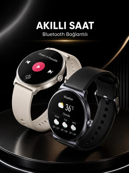 Akıllı Saat Sesli Görüşme Bluetooth Bağlantılı 3 Kordonlu ürün görseli 1
