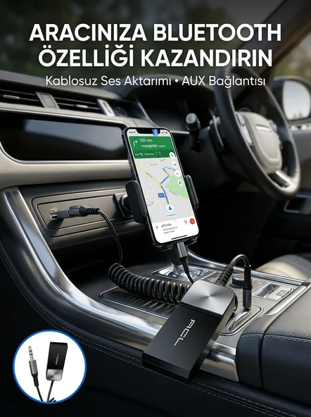 Kablosuz Müzik Aktarımı Sağlayan Usb Aux Adaptörü ürün görseli 1